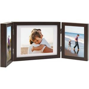 vidaXL Trifold Photo Frame Collage - Dark Brown 22x15 cm & 10x15 cm vidaXL Trifold Photo Frame Collage - Dark Brown 22x15 cm & 10x15 cm