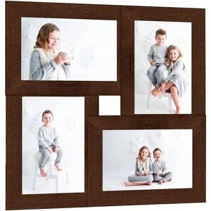 vidaXL Collage Picture Frame for 4 Photos - MDF Dark Brown vidaXL Collage Picture Frame for 4 Photos - MDF Dark Brown