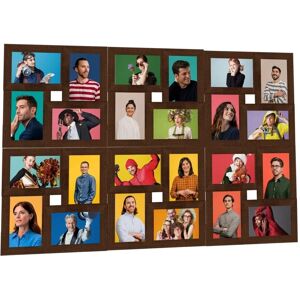 vidaXL Dark Brown MDF Collage Photo Frame 24x13cm - Photo Frame vidaXL Dark Brown MDF Collage Photo Frame 24x13cm - Photo Frame