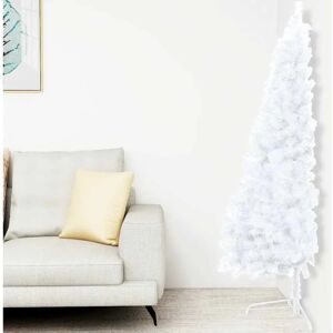 vidaXL White Half Pre-lit Christmas Tree with Balls - Christmas Tree vidaXL White Half Pre-lit Christmas Tree with Balls - Christmas Tree