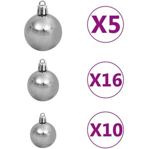 vidaXL Pink Pre-lit Christmas Tree with Ball Set - Christmas Tree vidaXL Pink Pre-lit Christmas Tree with Ball Set - Christmas Tree