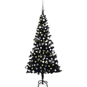 vidaXL Black Pre-lit Christmas Tree with Ball Set - Christmas Tree vidaXL Black Pre-lit Christmas Tree with Ball Set - Christmas Tree