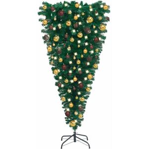 vidaXL Kunstig juletre - Omvendt med LED-lys & kuler - 180cm vidaXL Kunstig juletre - Omvendt med LED-lys & kuler - 180cm
