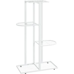 vidaXL 4-Floor Flower Stand White Metal Indoor Flower Plant Display Shelf Rack - Flower Stand vidaXL 4-Floor Flower Stand White Metal Indoor Flower Plant Display Shelf Rack - Flower Stand