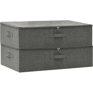 vidaXL 2er Aufbewahrungsboxen Stoff Anthrazit - Aufbewahrungsboxen vidaXL 2er Aufbewahrungsboxen Stoff Anthrazit - Aufbewahrungsboxen