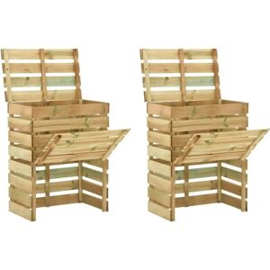 vidaXL Hagekompostbinge - 2 stk, 80x50x100 cm, Furu vidaXL Hagekompostbinge - 2 stk, 80x50x100 cm, Furu