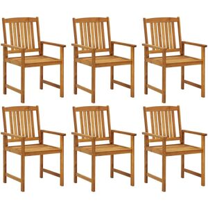 vidaXL Outdoor Chair Set - Solid Acacia Wood Garden Seating - Garden Chairs 6 pcs vidaXL Outdoor Chair Set - Solid Acacia Wood Garden Seating - Garden Chairs 6 pcs