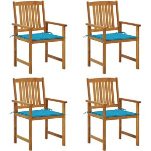 VidaXL Outdoor Stuhl - Massives Akazienholz, Blau - 6 Stück VidaXL Outdoor Stuhl - Massives Akazienholz, Blau - 6 Stück