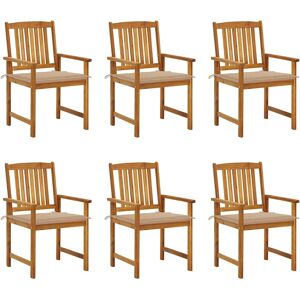 VidaXL Outdoor Stuhlset - 8 Beige Akazien Holz Gartenstühle VidaXL Outdoor Stuhlset - 8 Beige Akazien Holz Gartenstühle