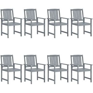 vidaXL Gartenstühle 8er Set aus massivem Akazienholz grau - Gartenstuhl vidaXL Gartenstühle 8er Set aus massivem Akazienholz grau - Gartenstuhl