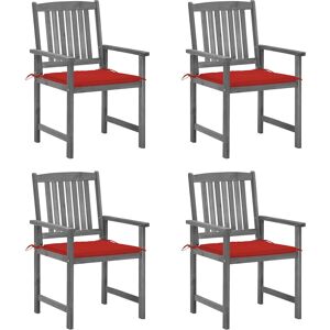 vidaXL Gartenstühle Set 8 Grau Akazienholz Kissen vidaXL Gartenstühle Set 8 Grau Akazienholz Kissen