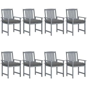 VidaXL Gartenstuhl 8er Set Grau Akazie Holz VidaXL Gartenstuhl 8er Set Grau Akazie Holz