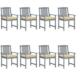 vidaXL Gartenstuhl-Set - Grau, Kissen, 8 Stück vidaXL Gartenstuhl-Set - Grau, Kissen, 8 Stück