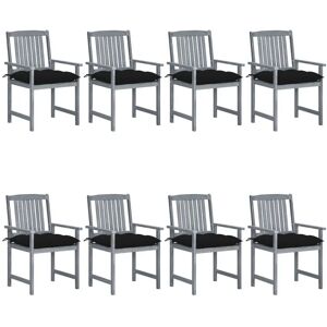 VidaXL Gartensessel - Akazienholz, Schwarz, Gepolsterter Sitz - Gartenstuhl VidaXL Gartensessel - Akazienholz, Schwarz, Gepolsterter Sitz - Gartenstuhl