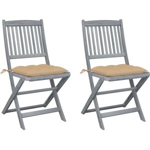 VidaXL 3078308 Outdoor-Stuhl - Faltbarer Holzgartenstuhl - Beige VidaXL 3078308 Outdoor-Stuhl - Faltbarer Holzgartenstuhl - Beige