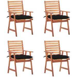 vidaXL Akazien Garten Esszimmerstühle mit Kissen - 4 Stück vidaXL Akazien Garten Esszimmerstühle mit Kissen - 4 Stück