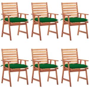 VidaXL Akazienholz Gartenstuhl-Set mit Polstern - Grün VidaXL Akazienholz Gartenstuhl-Set mit Polstern - Grün