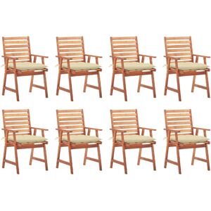 VidaXL Gartenstuhlset - Akazienholz, Creme, 8 Stück VidaXL Gartenstuhlset - Akazienholz, Creme, 8 Stück