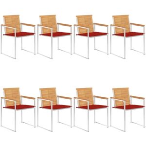 ALTRO Vidaxl - Chaises de jardin avec coussins 8 pcs Bois de teck Durable ALTRO Vidaxl - Chaises de jardin avec coussins 8 pcs Bois de teck Durable