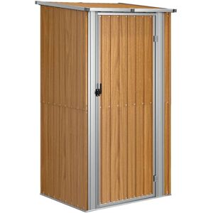 vidaXL Garden Shed Brown Galvanised Steel Outdoor Storage Shed - Garden Shed vidaXL Garden Shed Brown Galvanised Steel Outdoor Storage Shed - Garden Shed