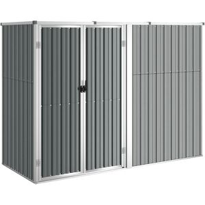 vidaXL Haveværktøjsskur Grå 225x89x161 cm Galvaniseret Stål - Haveværktøjsskur vidaXL Haveværktøjsskur Grå 225x89x161 cm Galvaniseret Stål - Haveværktøjsskur