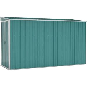 vidaXL Wall-mounted Garden Shed Green Galvanised Steel - Garden Storage vidaXL Wall-mounted Garden Shed Green Galvanised Steel - Garden Storage