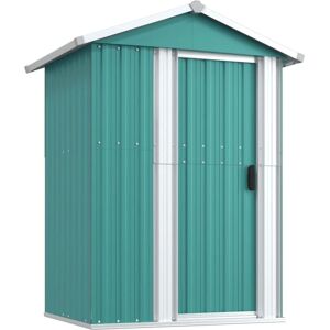 vidaXL Garden Shed Green Galvanised Steel Outdoor Storage - Garden Shed vidaXL Garden Shed Green Galvanised Steel Outdoor Storage - Garden Shed