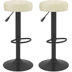 Vidaxl 391816 - Barhocker - Cremevelours, Höhenverstellbar, Drehbar Vidaxl 391816 - Barhocker - Cremevelours, Höhenverstellbar, Drehbar