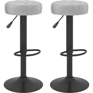 vidaXL 332995 Barhocker Grau Velvet - Bar stool vidaXL 332995 Barhocker Grau Velvet - Bar stool