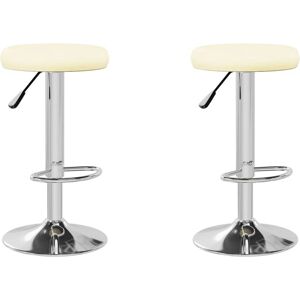 Vidaxl - Set van 2 crème barstoelen - Keukenmeubilair Vidaxl - Set van 2 crème barstoelen - Keukenmeubilair