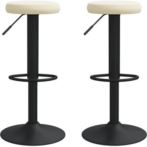 Vidaxl Samtvel Barhocker 2 Stück Creme - Barhocker Vidaxl Samtvel Barhocker 2 Stück Creme - Barhocker