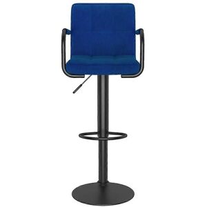 vidaXL Scaun de bar albastru - Reglabil, Rotativ, Cadru din oțel vidaXL Scaun de bar albastru - Reglabil, Rotativ, Cadru din oțel
