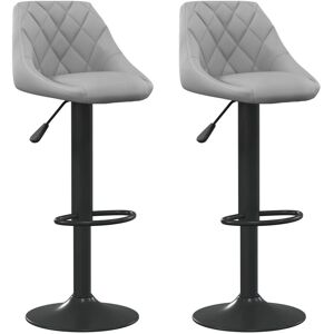 vidaXL 335349 Hellgrauer Samt-Barhocker - Bar Stool vidaXL 335349 Hellgrauer Samt-Barhocker - Bar Stool