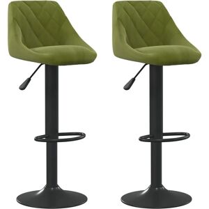 vidaXL - Tabouret de bar en velours 2 pièces Vert clair - Tabouret de bar - Publicité vidaXL - Tabouret de bar en velours 2 pièces Vert clair - Tabouret de bar - Publicité