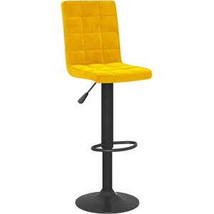 VidaXL Gul Fløjl Barstol - Justerbar Højde 360° Rotation VidaXL Gul Fløjl Barstol - Justerbar Højde 360° Rotation