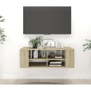 Nnevl Wall-mounted TV Cabinet - Sonoma Oak - Adjustable Shelves - 60kg Load Nnevl Wall-mounted TV Cabinet - Sonoma Oak - Adjustable Shelves - 60kg Load