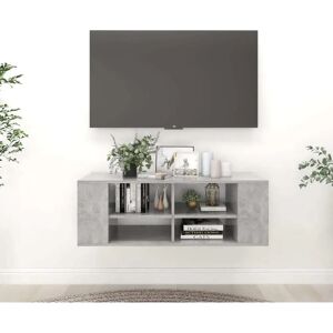 Vidaxl Gray Concrete Wall-mounted TV Cabinet - 102x35x35 cm Vidaxl Gray Concrete Wall-mounted TV Cabinet - 102x35x35 cm