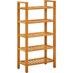 vidaXL Solid Oak Wood Shoe Rack 5 Shelves - Shoe Storage Furniture vidaXL Solid Oak Wood Shoe Rack 5 Shelves - Shoe Storage Furniture