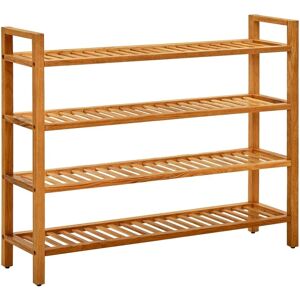 vidaXL Oak Wood Shoe Rack with 4 Shelves - Shoe Storage vidaXL Oak Wood Shoe Rack with 4 Shelves - Shoe Storage