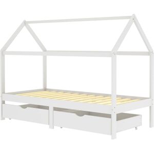VidaXL Kids Bed Frame with Drawers - 90x200cm Wooden Base Kids Bed VidaXL Kids Bed Frame with Drawers - 90x200cm Wooden Base Kids Bed