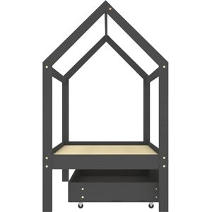 vidaXL Kids Bed with Drawer - Grey Wood 80x160cm vidaXL Kids Bed with Drawer - Grey Wood 80x160cm