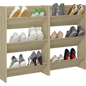 vidaXL Sonoma oak wall-mounted shoe cabinet - Wall-mounted shoe cabinet vidaXL Sonoma oak wall-mounted shoe cabinet - Wall-mounted shoe cabinet