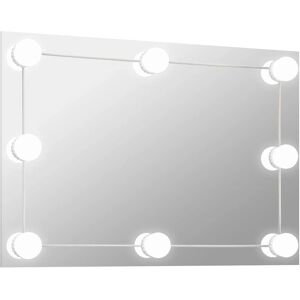 vidaXL Wall Mirror with LED Lights Rectangular Glass Home Wall-Mounted Mirror vidaXL Wall Mirror with LED Lights Rectangular Glass Home Wall-Mounted Mirror