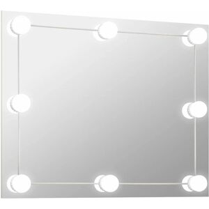 vidaXL Wall Frameless Mirror with LED Lights Rectangular Glass - Wall Mirror vidaXL Wall Frameless Mirror with LED Lights Rectangular Glass - Wall Mirror