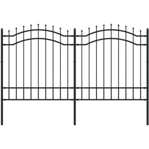 vidaXL Garden Fence with Spear Top Black - 165 cm Steel Barrier vidaXL Garden Fence with Spear Top Black - 165 cm Steel Barrier