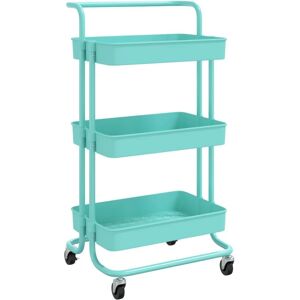 vidaXL Kitchen trolley 3 tiers Turquoise - Kitchen trolley vidaXL Kitchen trolley 3 tiers Turquoise - Kitchen trolley