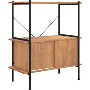 vidaXL 336351 Light Brown and Black 80x40x92cm Shelving Unit with Cabinet - Bookcase vidaXL 336351 Light Brown and Black 80x40x92cm Shelving Unit with Cabinet - Bookcase