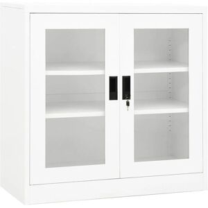 vidaXL Office Cabinet White Steel Lockable File Storage Cabinet - Office vidaXL Office Cabinet White Steel Lockable File Storage Cabinet - Office