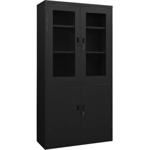 vidaXL Office Cabinet Black Steel 90x40x180cm - Filing Storage Cabinet vidaXL Office Cabinet Black Steel 90x40x180cm - Filing Storage Cabinet