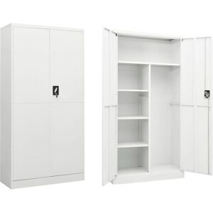 vidaXL Locker Cabinet White Steel Office Storage Organizer Wardrobe vidaXL Locker Cabinet White Steel Office Storage Organizer Wardrobe